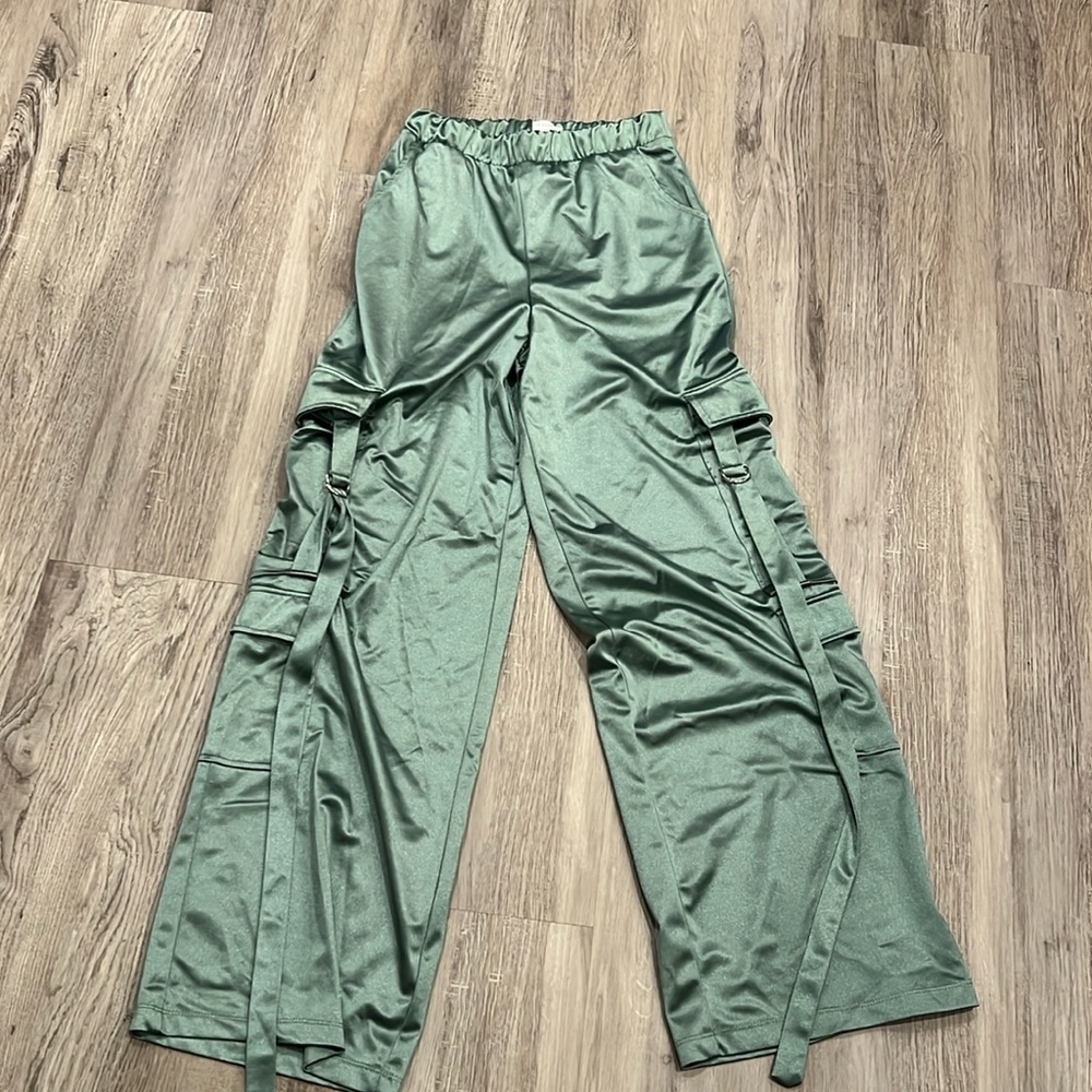 Satin cargo pants